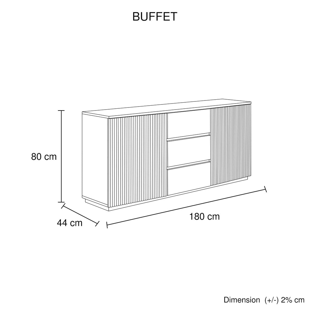 Brianna Modern White Buffet Cabinet