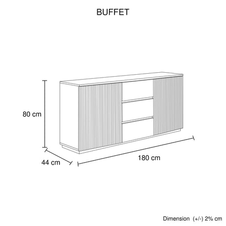 Brianna Modern White Buffet Cabinet