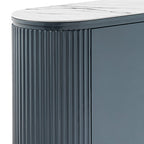 Elegant Dark Blue Storage Cabinet with Ceramic Top