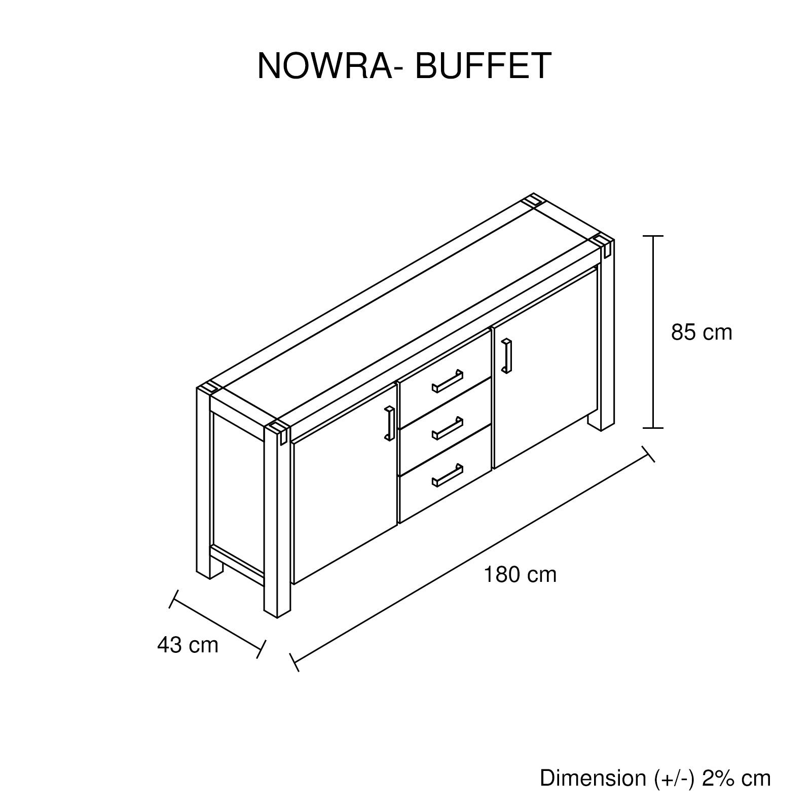 Chocolate Acacia Buffet Sideboard