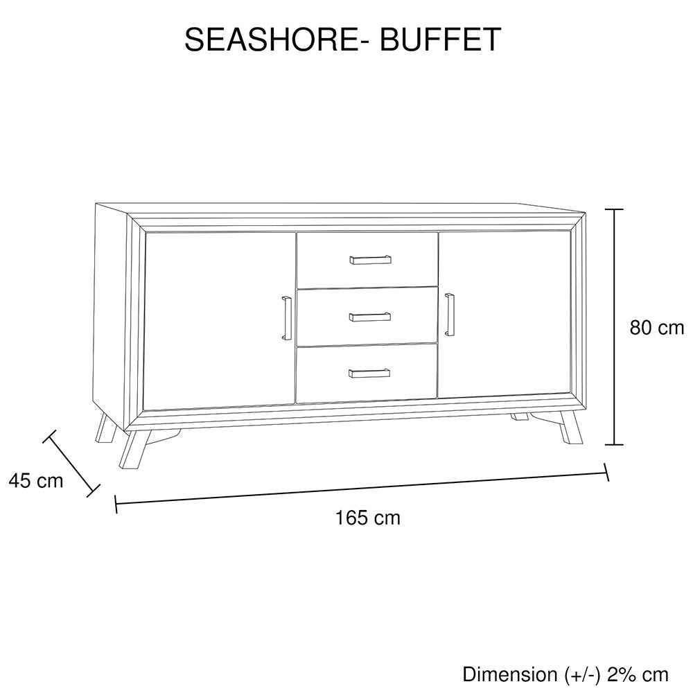 Seashore Silver Brush Buffet Sideboard