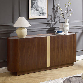Dark Walnut Buffet Storage with Classy Design