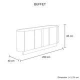 Dark Walnut Buffet Storage with Classy Design