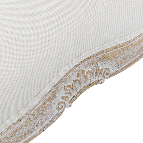 Lille Vintage White Washed Oak Bench Chair