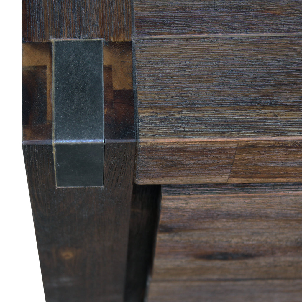 Bedside Table 2 Drawers Night Stand Solid Wood Acacia Storage Unit for Bedroom