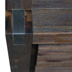 Bedside Table 2 Drawers Night Stand Solid Wood Acacia Storage Unit for Bedroom