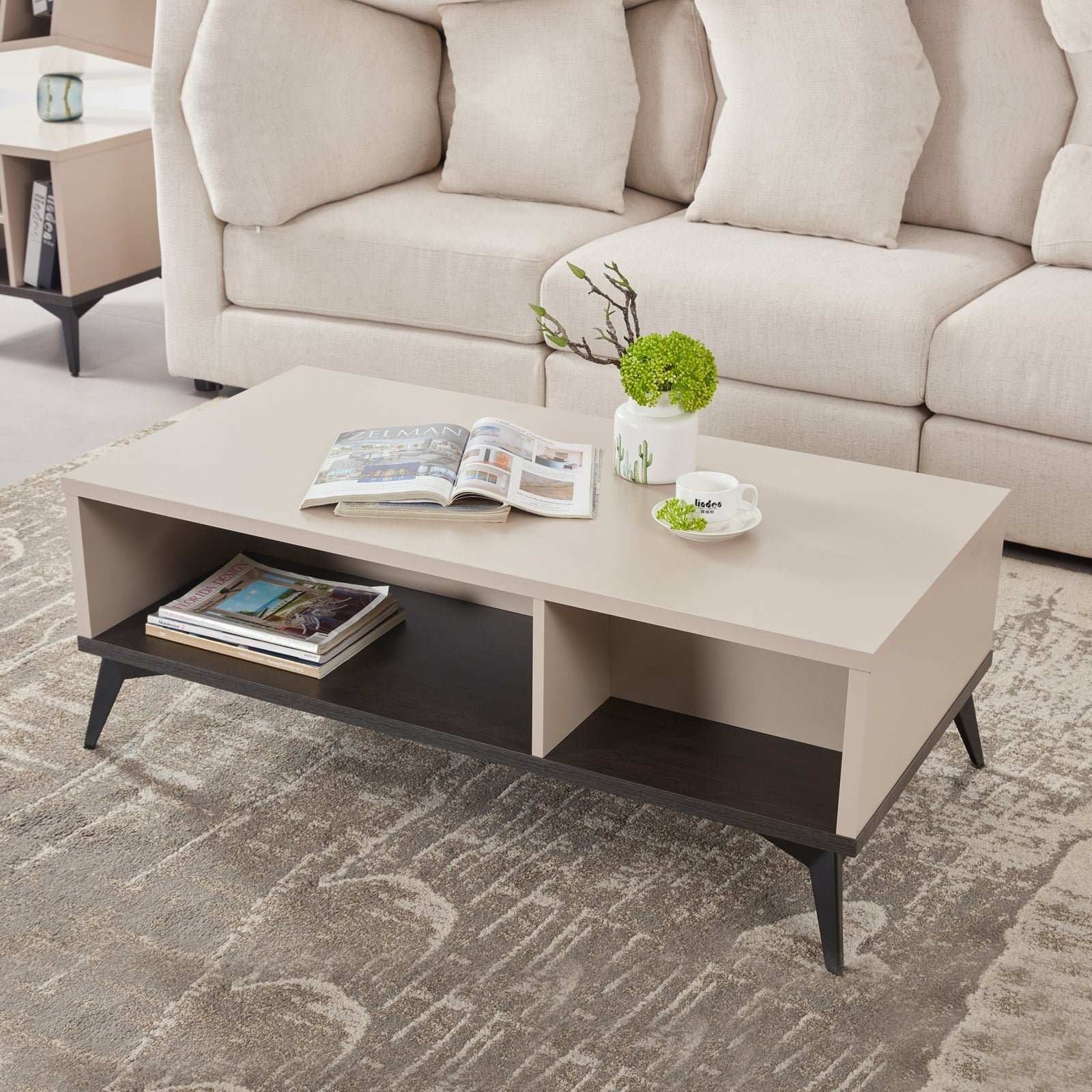 Maxwell Champagne Coffee Table with Storage
