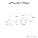 High Gloss Modern Coffee Table with Storage