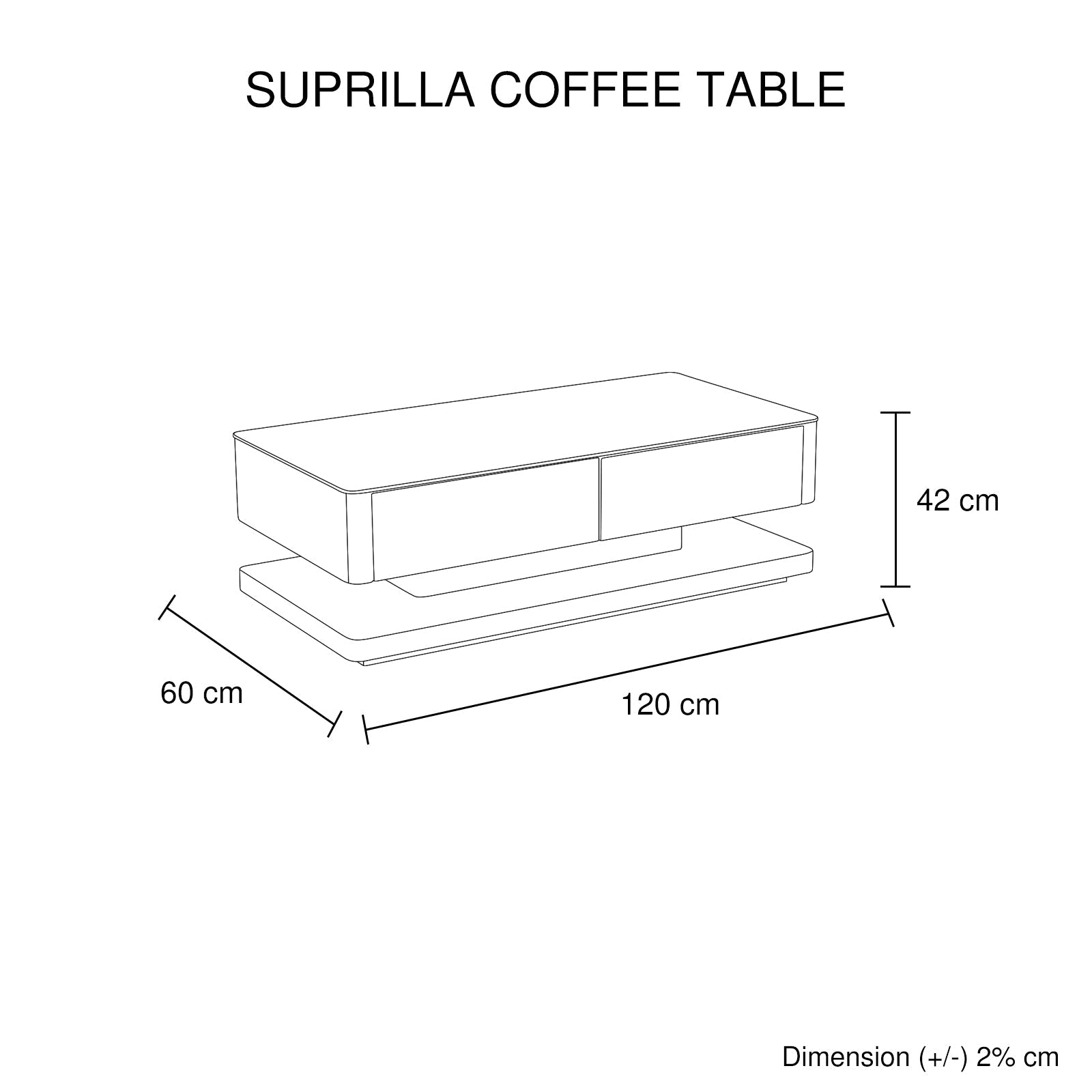 High Gloss Modern Coffee Table with Storage