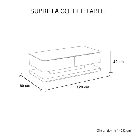 High Gloss Modern Coffee Table with Storage