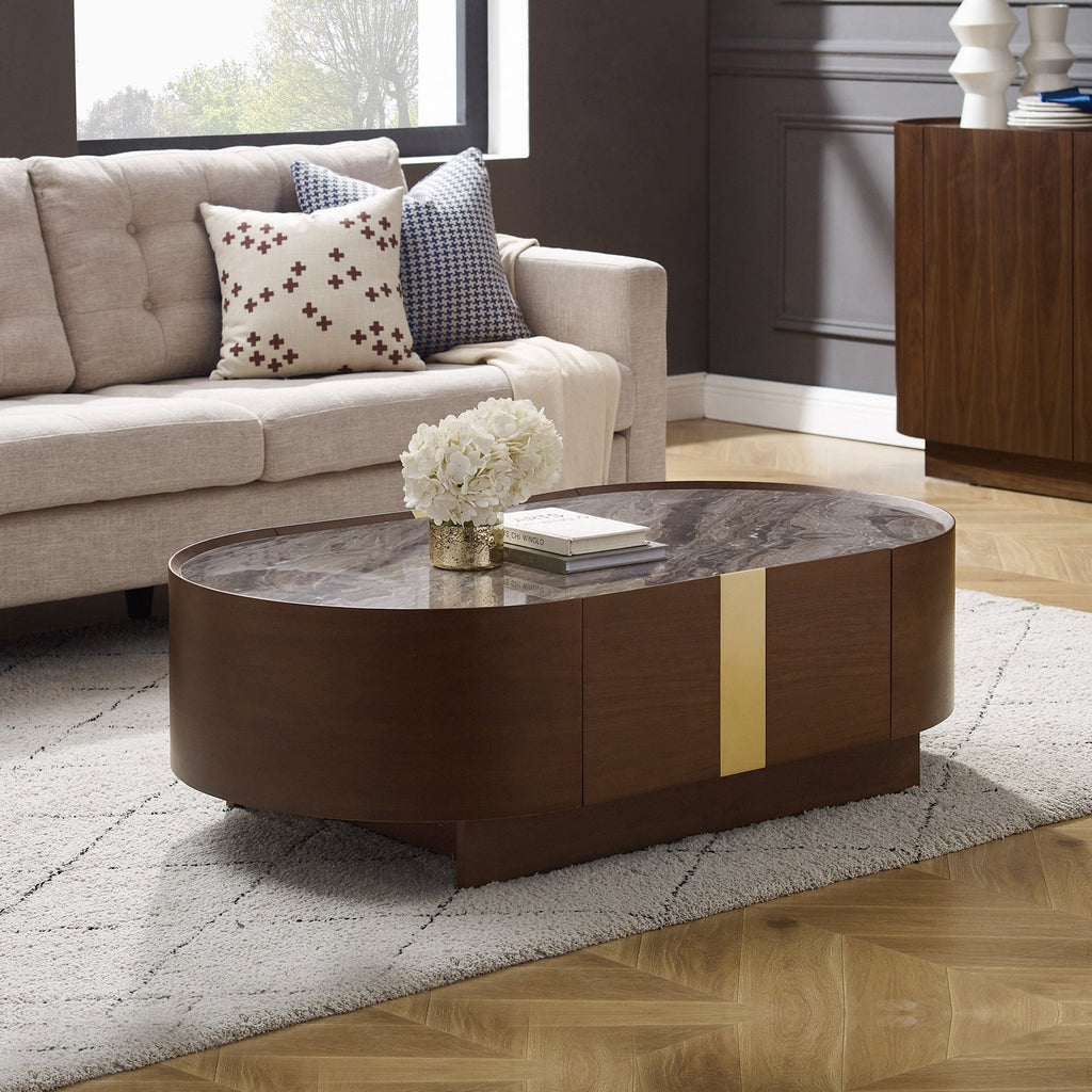 Venus Dark Walnut Coffee Table with Storage