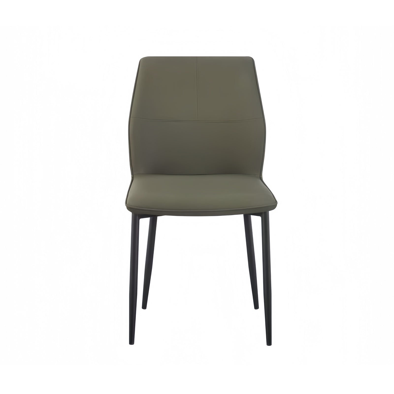 Brown Faux Leather Dining Chairs with Iron Legs