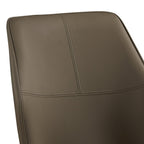 Brown Faux Leather Dining Chairs with Iron Legs