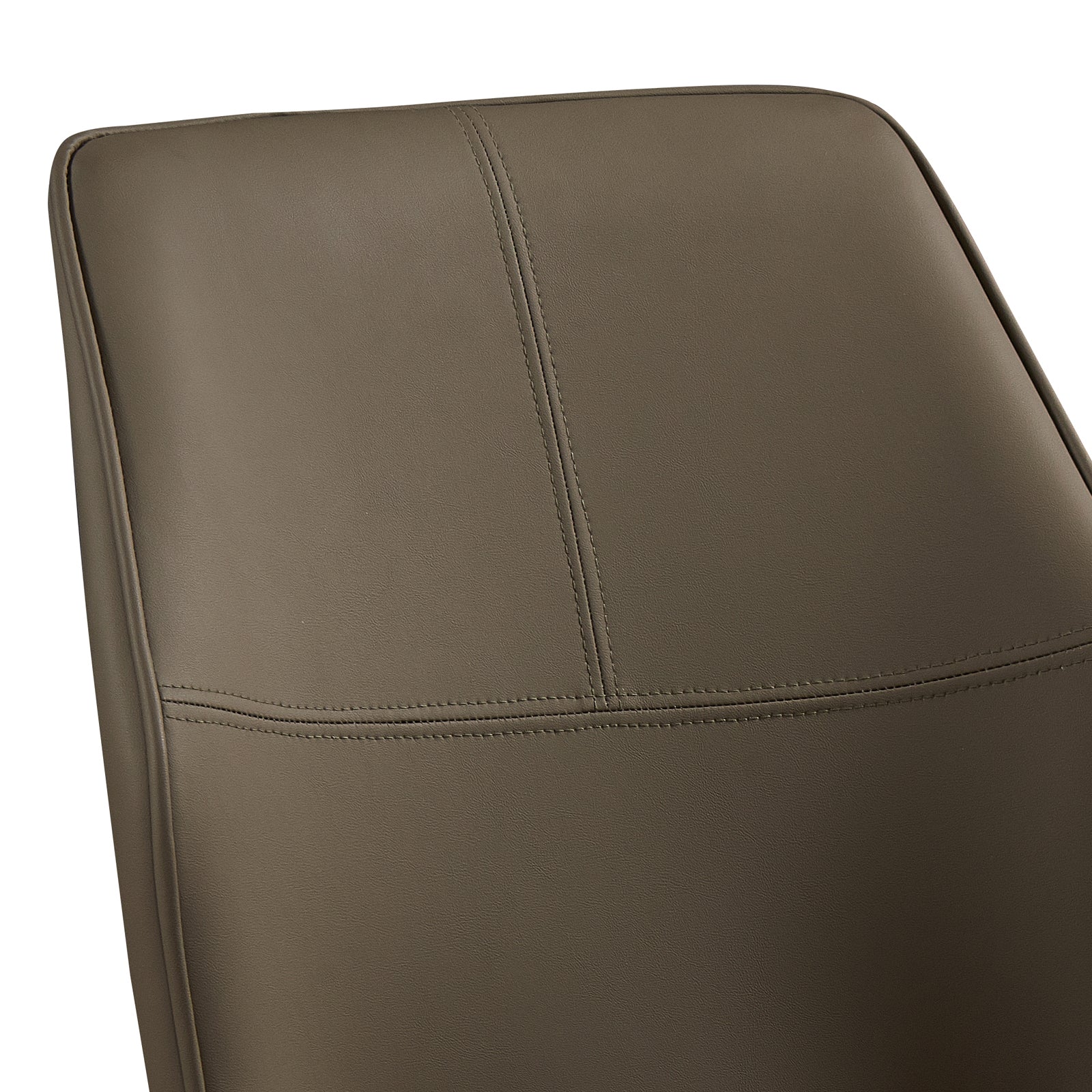 Brown Faux Leather Dining Chairs with Iron Legs