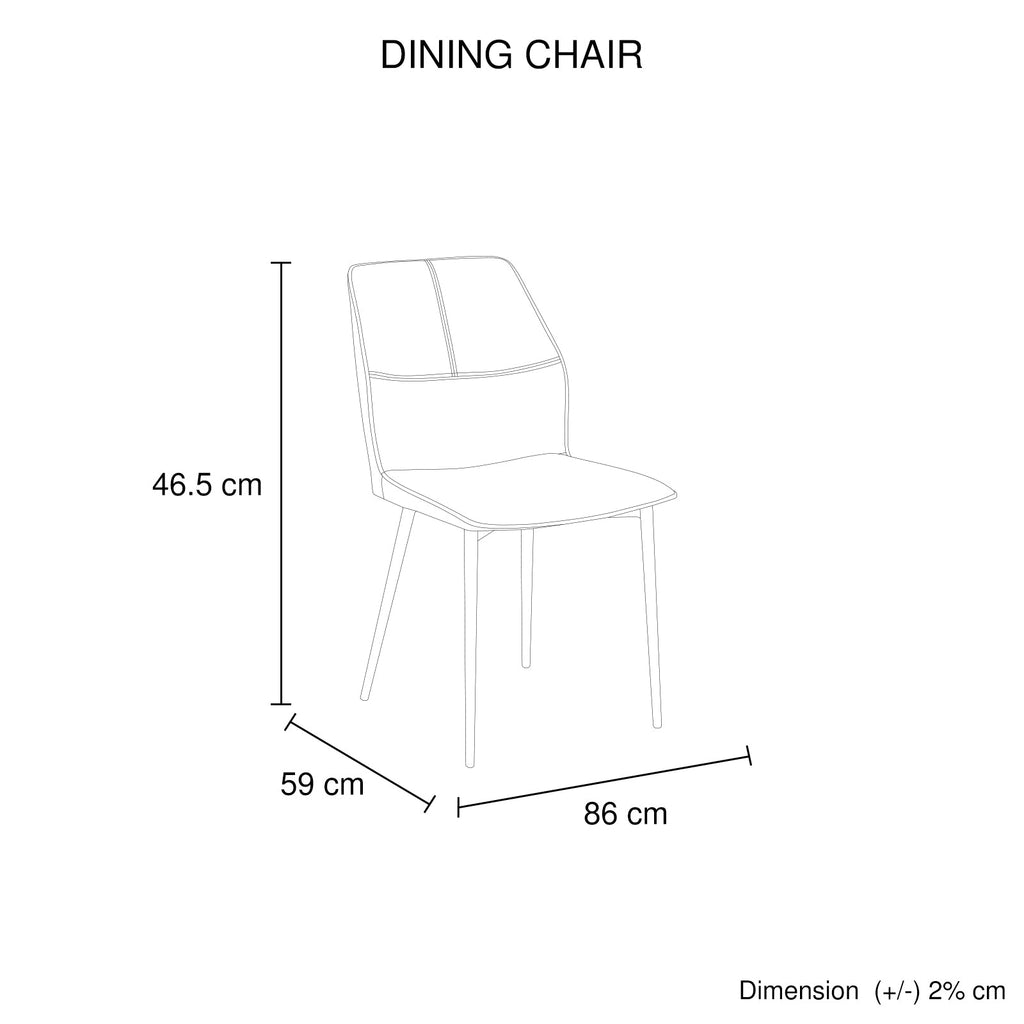 Brown Faux Leather Dining Chairs with Iron Legs