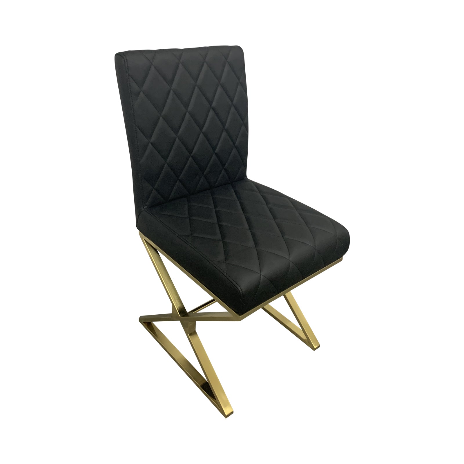 Elegant 2X Dining Chair in Black PU Leather