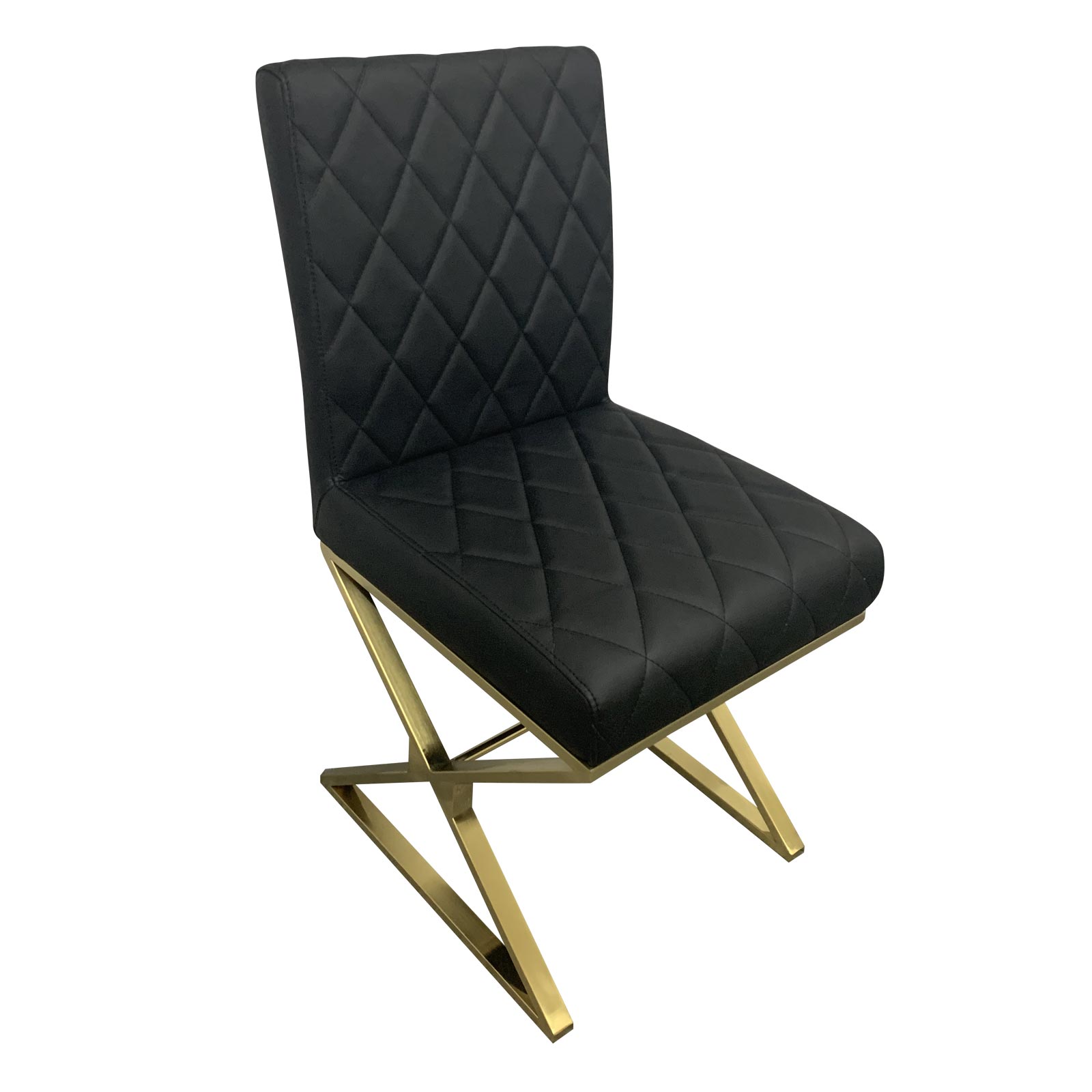 Elegant 2X Dining Chair in Black PU Leather