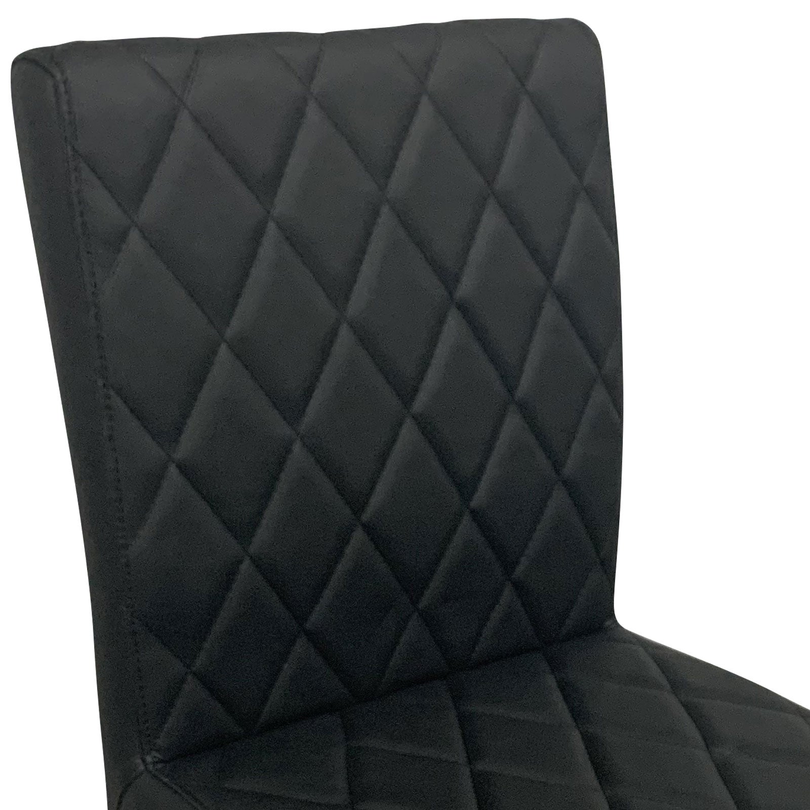 Elegant 2X Dining Chair in Black PU Leather