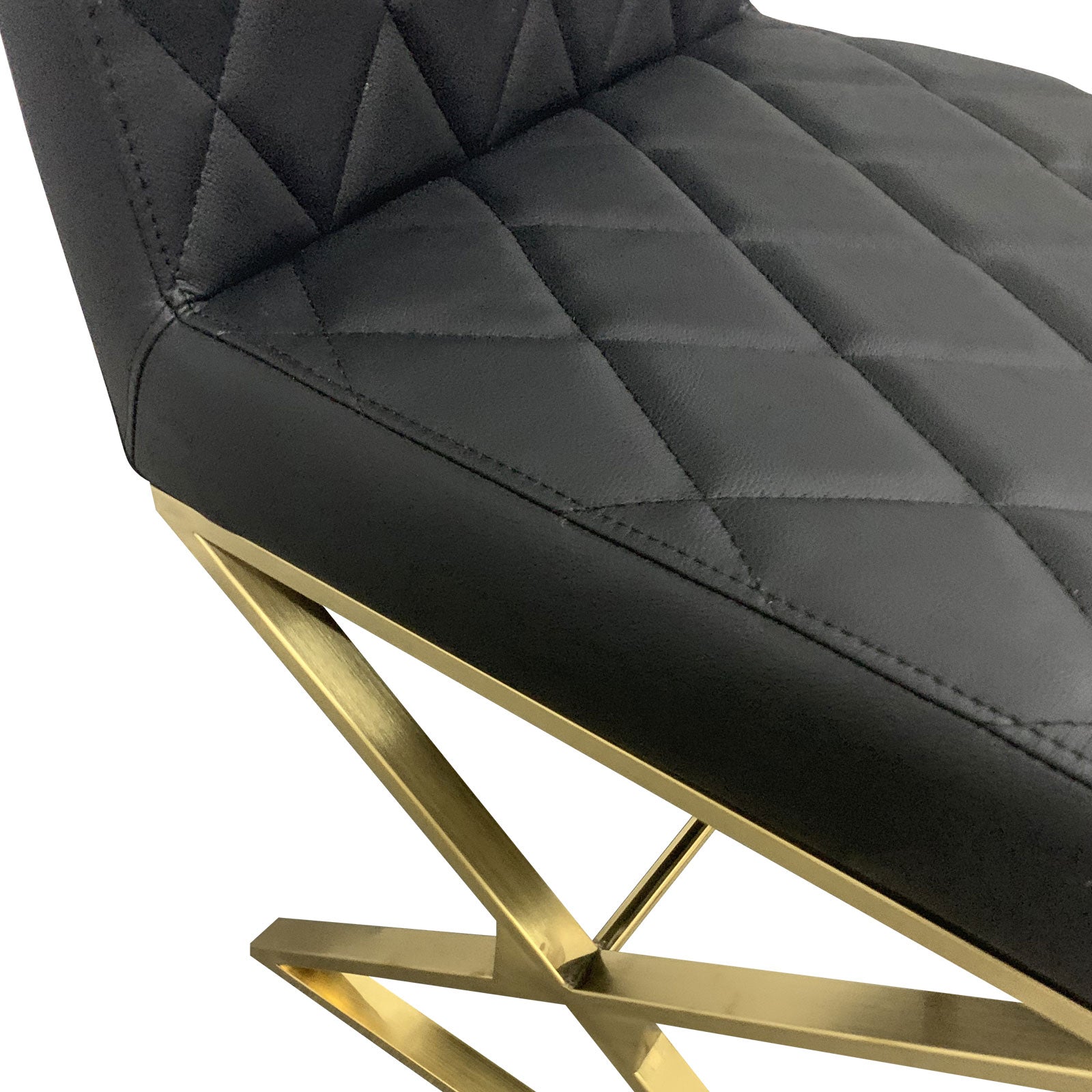 Elegant 2X Dining Chair in Black PU Leather