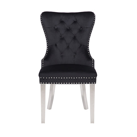 Victoria Black Velvet Dining Chair Set
