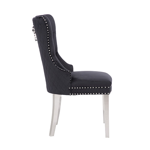 Victoria Black Velvet Dining Chair Set