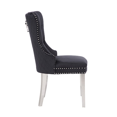 Victoria Black Velvet Dining Chair Set