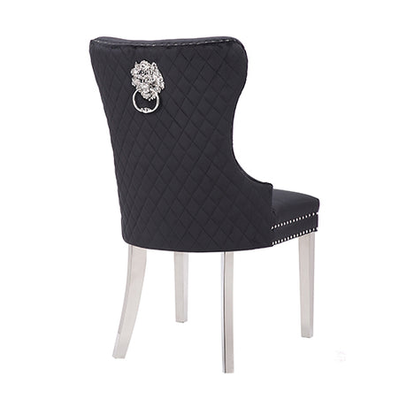 Victoria Black Velvet Dining Chair Set