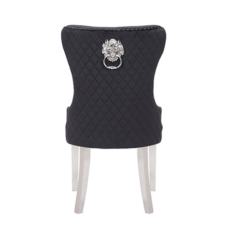 Victoria Black Velvet Dining Chair Set