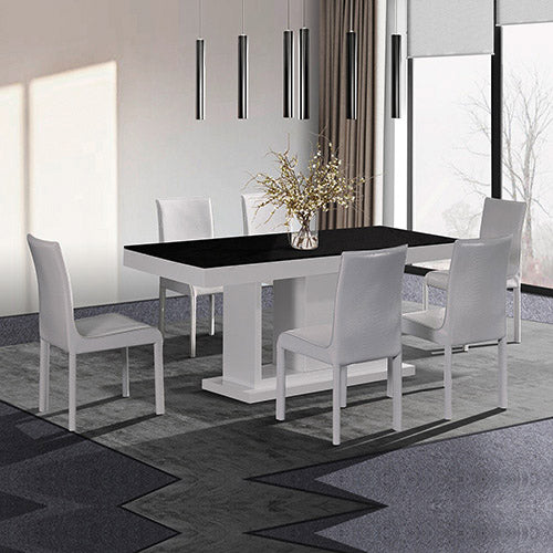 Elegant 7-Piece Black & White Dining Suite