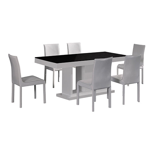 Elegant 7-Piece Black & White Dining Suite