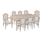 Elegant Oak Wood White Washed Dining Set