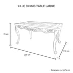 Elegant Oak Wood White Washed Dining Set