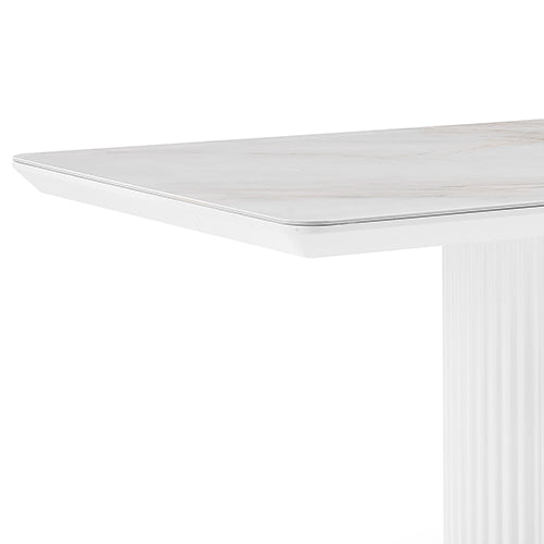 Ceramic Top Dining Table with Stainless Steel Legs