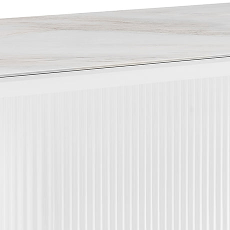 Ceramic Top Dining Table with Stainless Steel Legs