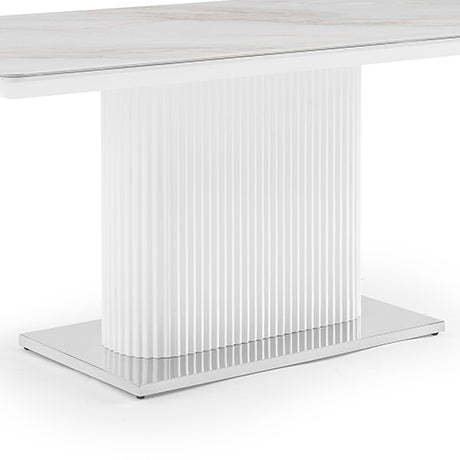 Ceramic Top Dining Table with Stainless Steel Legs