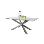 Crisscross High Gloss Stainless Steel Dining Table