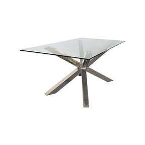 Crisscross High Gloss Stainless Steel Dining Table
