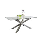 Crisscross High Gloss Stainless Steel Dining Table