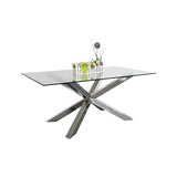 Crisscross High Gloss Stainless Steel Dining Table