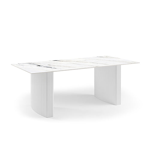 High Gloss White Sintered Stone Dining Table