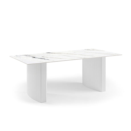 High Gloss White Sintered Stone Dining Table