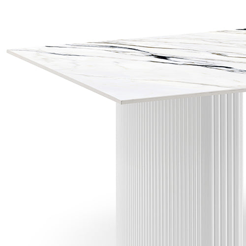 High Gloss White Sintered Stone Dining Table