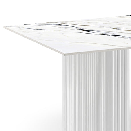 High Gloss White Sintered Stone Dining Table