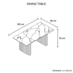 High Gloss White Sintered Stone Dining Table