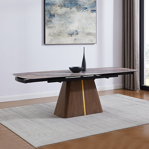 Extendable Ceramic & Glass Dining Table