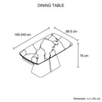 Extendable Ceramic & Glass Dining Table