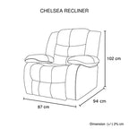 Chelsea 1R Seater Finest Leatherette Recliner Feature Console LED Light Ultra Cushioned
