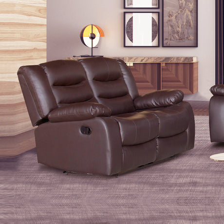 Elegant Brown Faux Leather 2 Seater Recliner