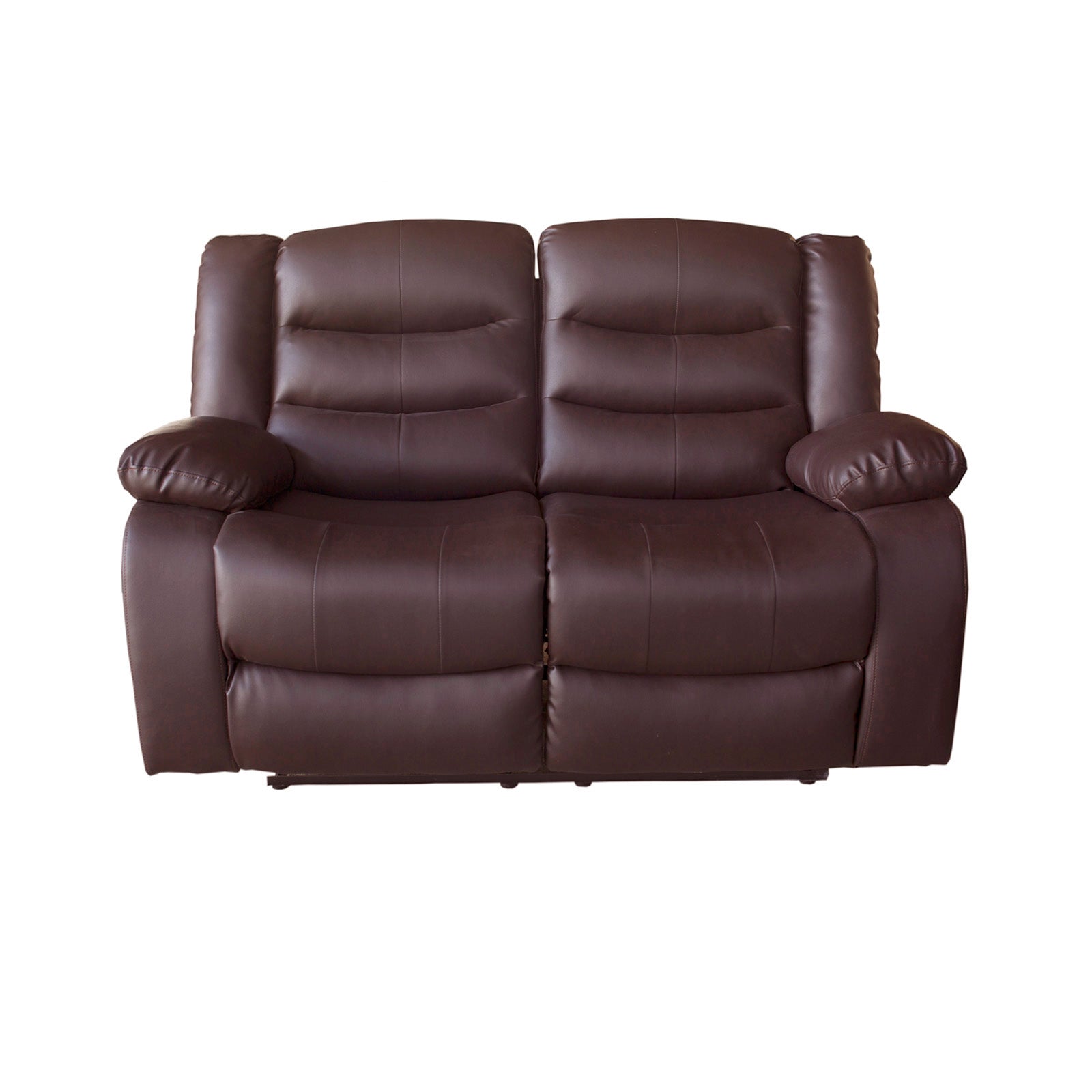 Elegant Brown Faux Leather 2 Seater Recliner
