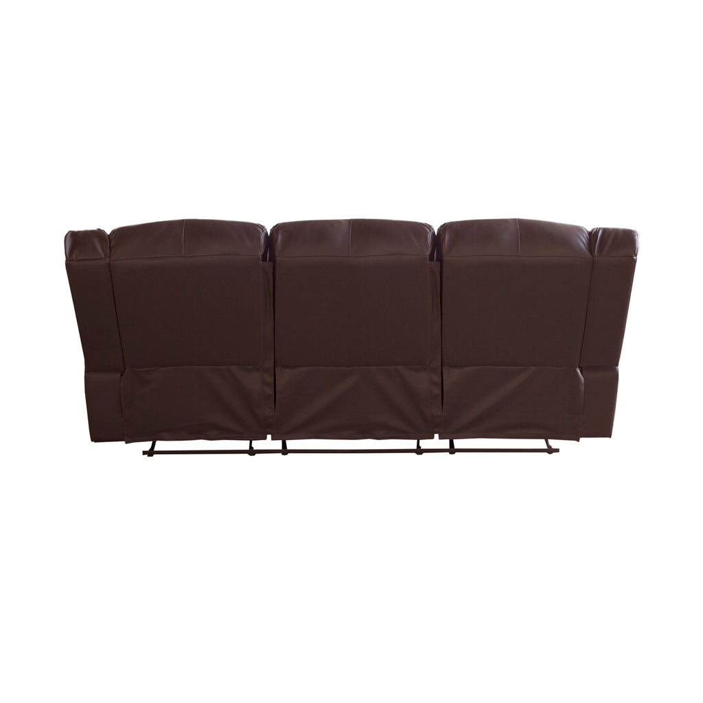 Elegance 3 Seater Recliner Sofa in Brown Faux Leather